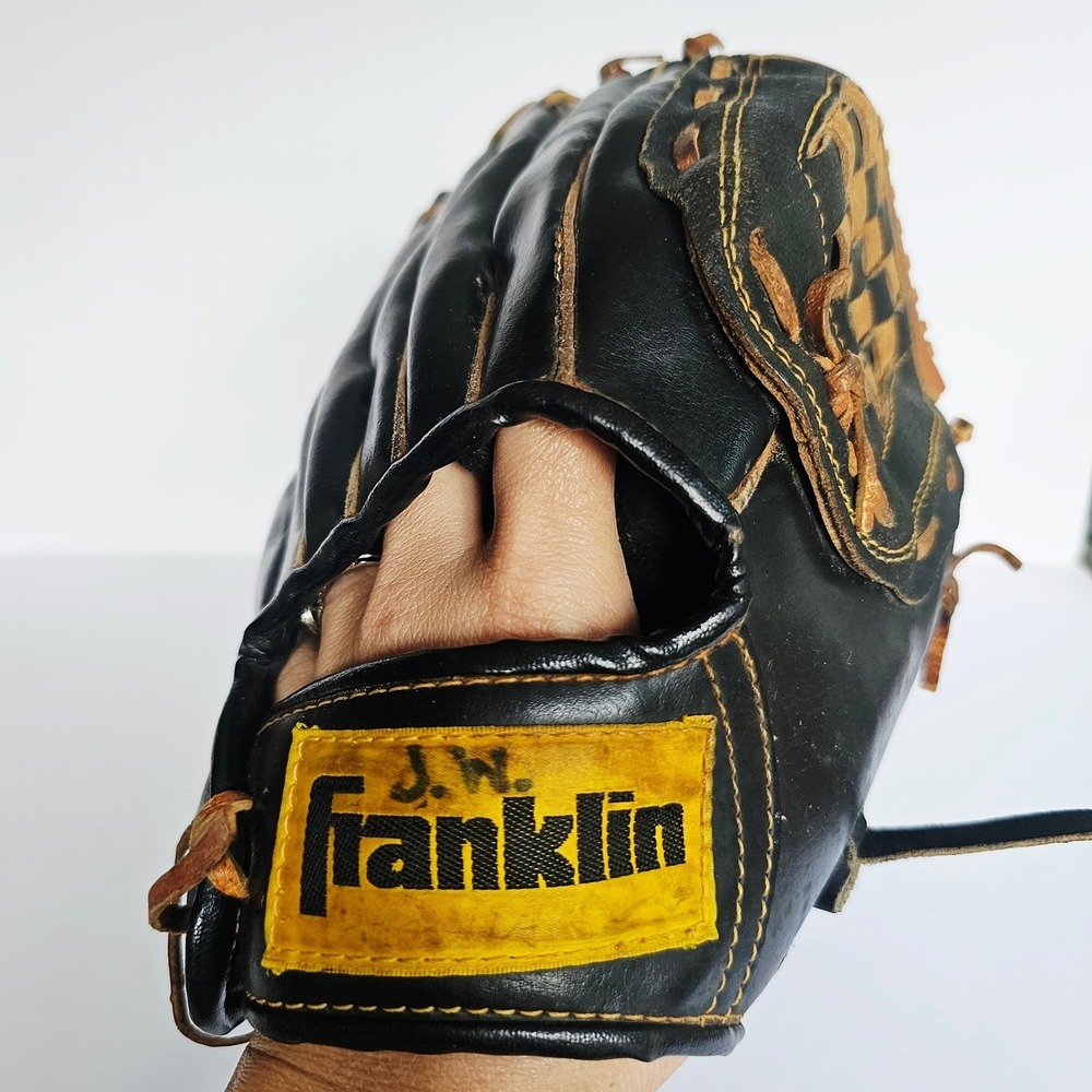 Youth Franklin Pro-Tamer 4601 Baseball Glove‎ Black Tan Leather Basket Web RHT - Picture 9 of 10